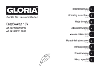 Die Bedienungsanleitung für die GLORIA Akku-Kehrmaschine EasySweep 18V als PDF-Datei zum Herunterladen und ausdrucken.