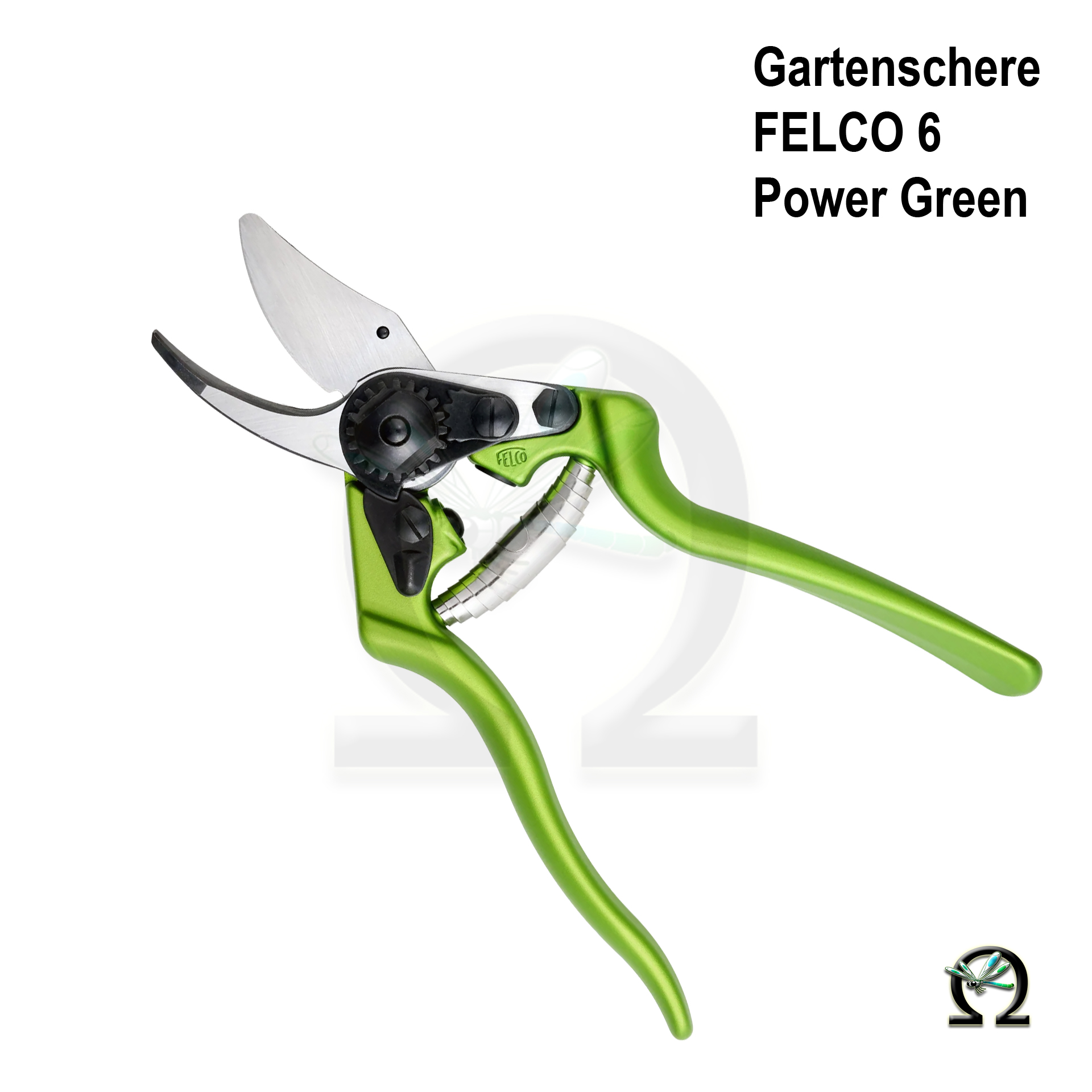 Gartenschere Felco 6 Power Green, geöffnet