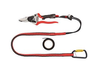 An Scheren ohne Ring kann die Absturzsichererung mit der Befestigungshilfe FELCO 938 verbunden werden.