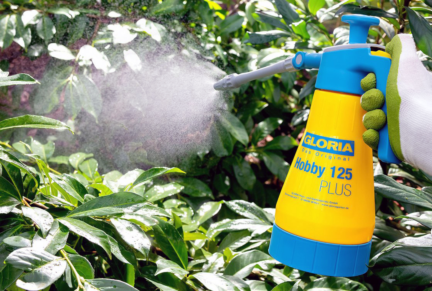 Das Drucksprühgerät GLORIA Hobby 125 PLUS erzeugt einen feinen Sprühnebel