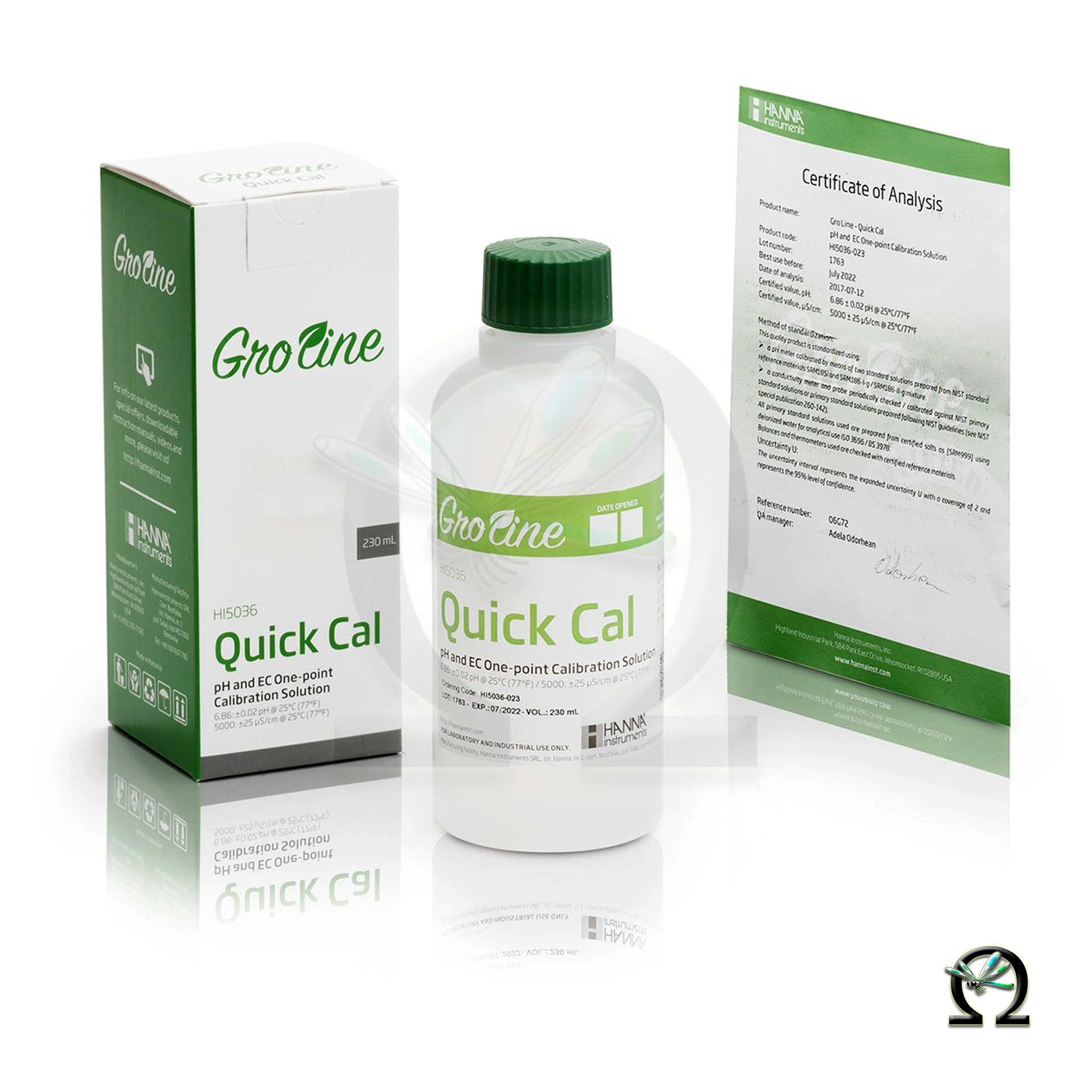 Hanna GroLine Schnellkalibrierlösung HI5036 pH/Leitwert 230 mL