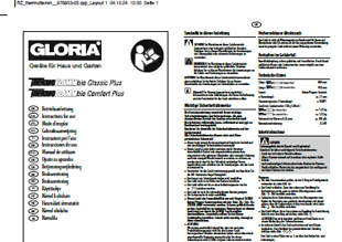Vorschaubild Bedienungsanleitung GLORIA Thermoflamm bio Comfort PLUS