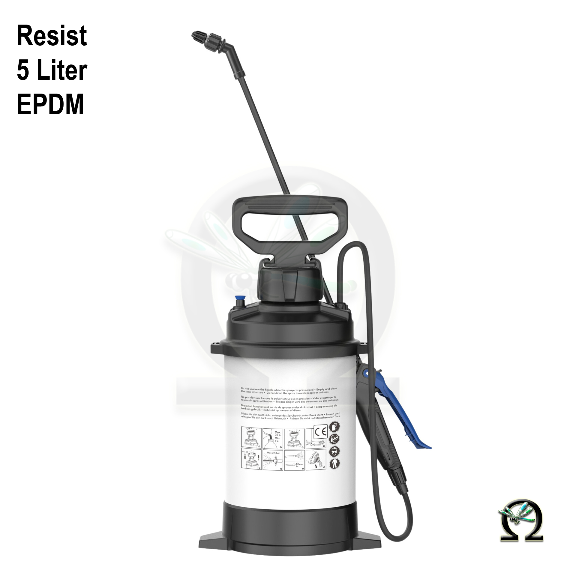 Rückseite, Drucksprühgerät De Witte RESIST 5 Liter mit EPDM-Dichtungen