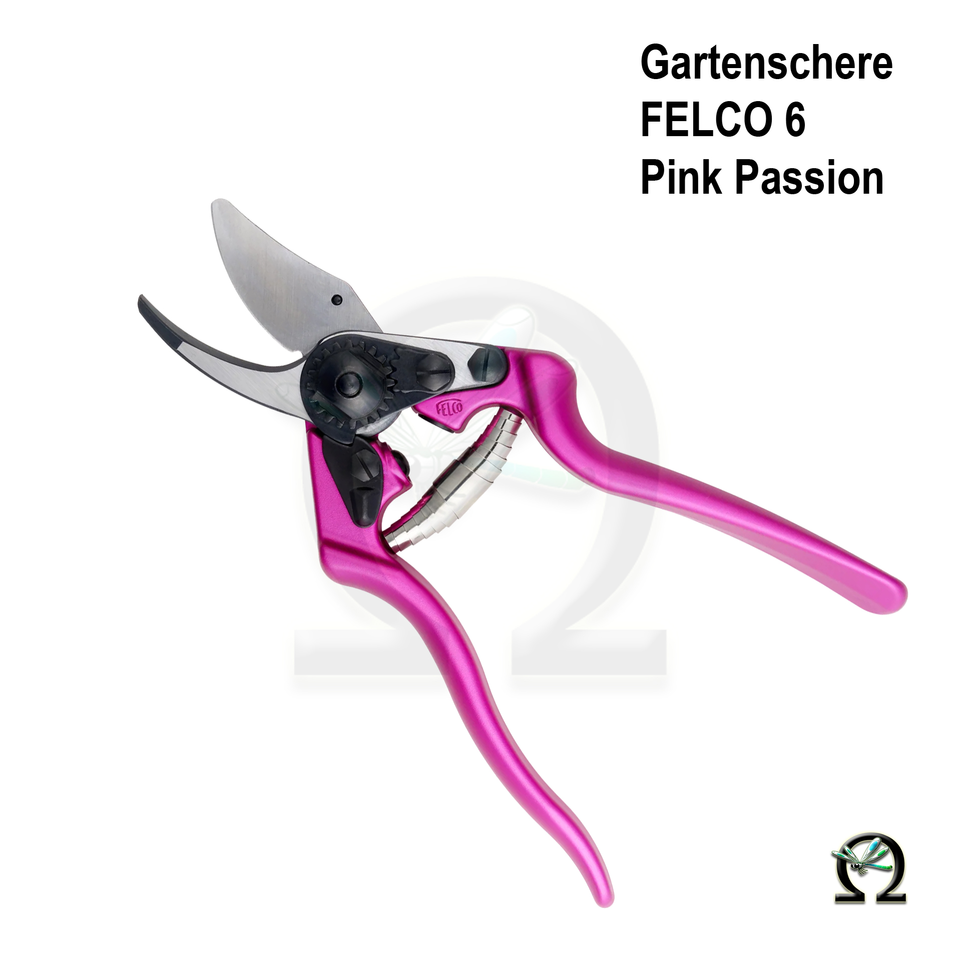 Gartenschere Felco 6 Pink Passion, geöffnet