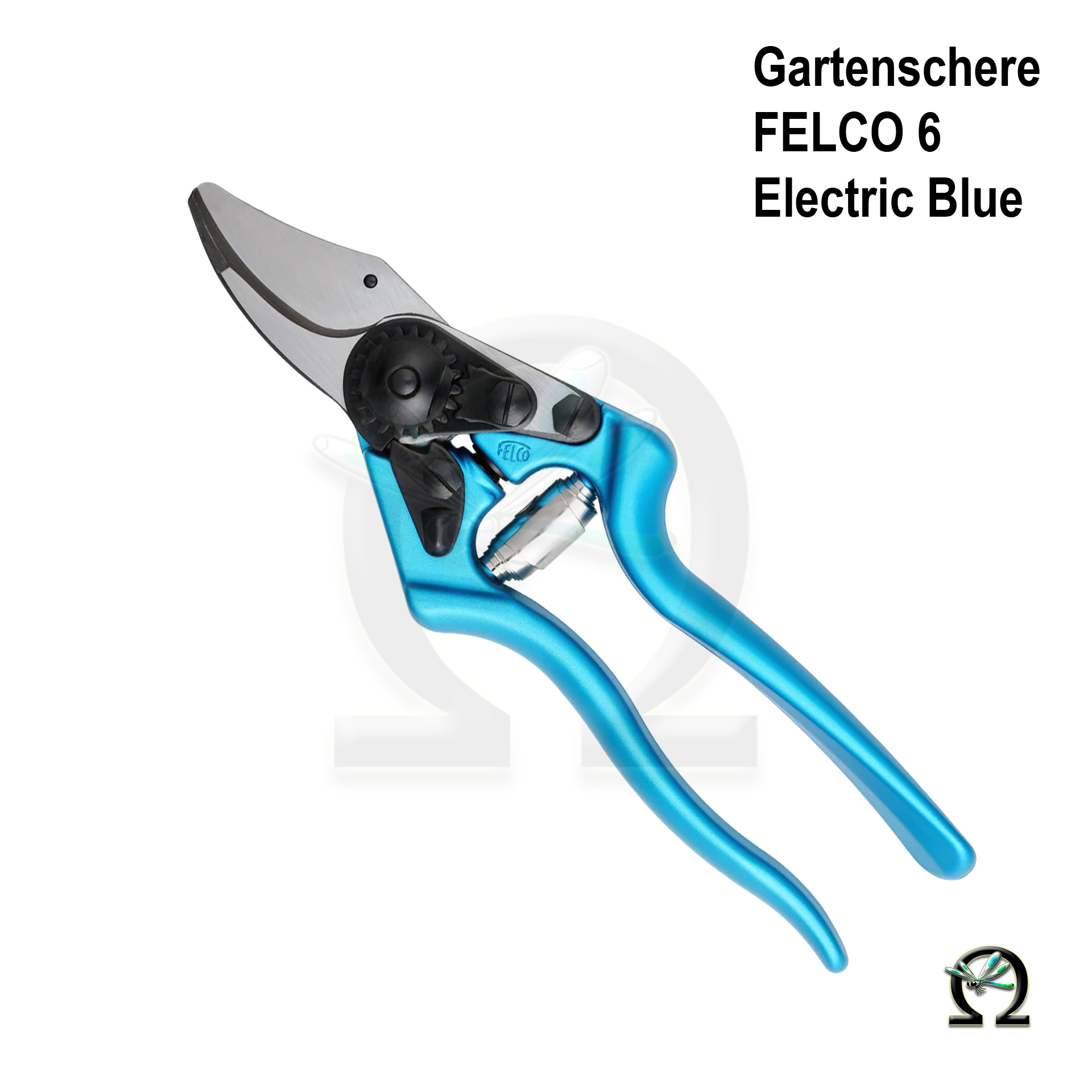 Gartenschere Felco 6 Electric Blue, geschlossen
