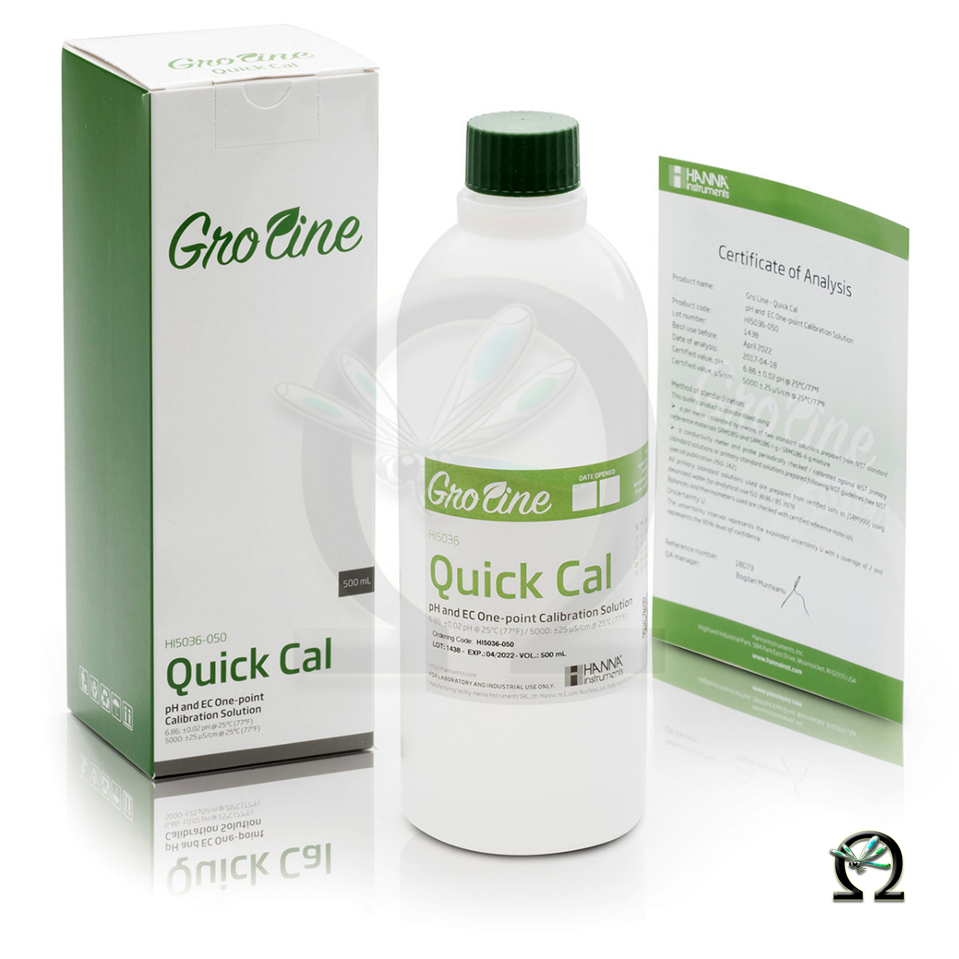 Hanna GroLine Schnellkalibrierlösung HI5036 pH/Leitwert 500 mL