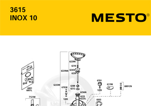 MESTO 3615 INOX 10, Explosionszeichnung mit Ersatzteilnummern