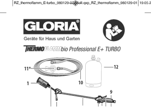 Vorschaubild Bedienungsanleitung GLORIA Thermoflamm bio Professional E+ Turbo
