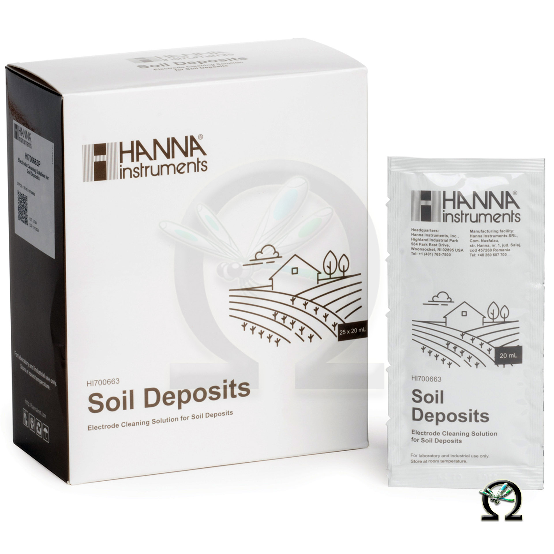 Hanna Elektrodenreinigungslösung HI700663P - Anwendung Erdrückstände - 25x Portionsbeutel