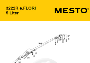 MESTO 3222R e.FLORI 5 Liter, Explosionszeichnung mit Ersatzteilnummern