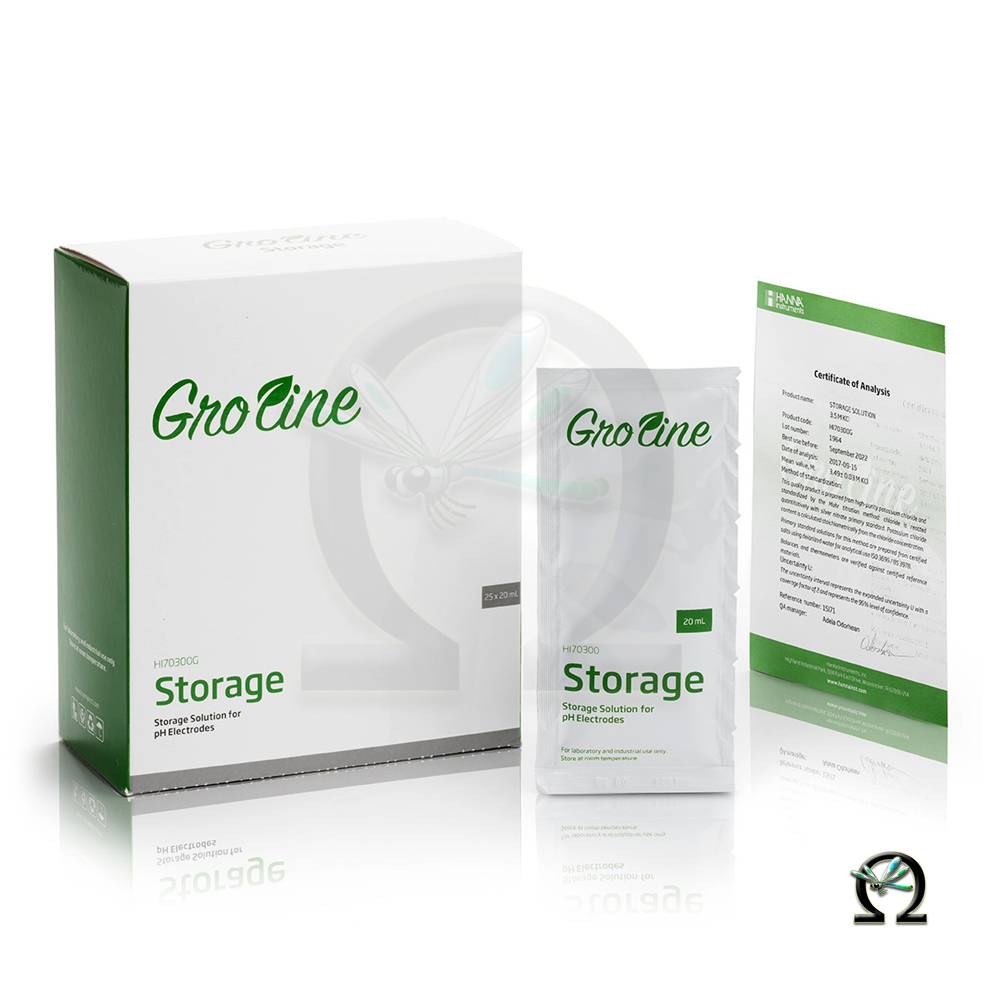 GroLine Aufbewahrungslösung HI70300G für Elektroden Portionsbeutel, verpackt im Karton à 25 beutel