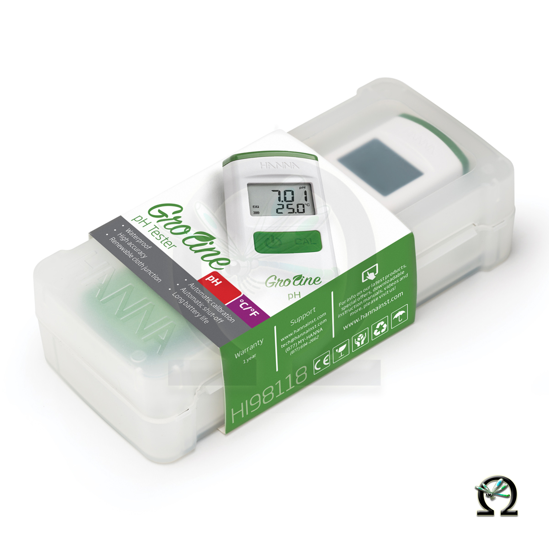 Hanna pH- und Temperatur-Tester GroLine HI98118 in der Verpackung