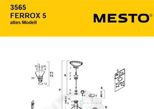 MESTO 3565 FERROX 5, Explosionszeichnung Ausführung 2011 mit Ersatzteilnummern