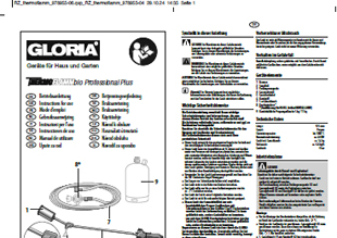 Vorschaubild Bedienungsanleitung GLORIA Thermoflamm bio Professional PLUS