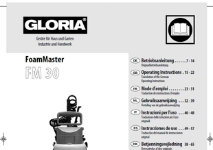 Vorschaubild Bedienungsanleitung Drucksprühgerät Gloria FoamMaster FM 30