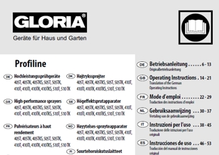 Vorschaubild Bedienungsanleitung Gloria 410 TKS Profiline mit Kompressoranschluß und Spiralschlauch