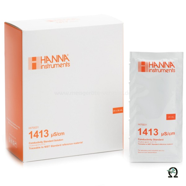 Hanna EC-Kalibrierlösung HI70031P 1413 µS/cm 25× Portionsbeutel