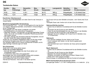 Die MESTO Drucksprüher Bugsi 3132 1,5 Liter als PDF-Datei zum herunterladen und ausdrucken