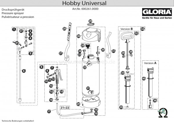 GLORIA Drucksprühgerät hobby universal Bild Nr. 6, GLORIA Messing-Sprührohr 724390 ohne Düse
